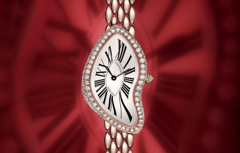 Ladies’ Copy Cartier Crash Watches With Pink Gold Cases