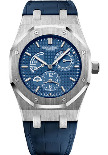 Dual Time Zones For Audemars Piguet Royal Oak Knockoff Watches With Blue Alligator Straps